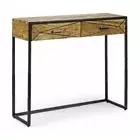 Console Table Tolette Cabinet Modern 2 Drawers Egon IN Acacia And Metal