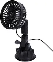 Electric Car Cooling Fan, Silent USB Suction Cup Fan, 3 Adjustable Speeds, 360° Rotation, Improve Outdoor Experience for Car Truck Van SUV RV Boat, Travel, Camping, Fishing (Short)