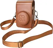 TYUANDOUER Case for Ricoh GR Series Digital Camera, Retro PU Leather Case for Ricoh GR II GR III GR IIIx Camera Cover Accessories, Protective Bag for GRII GRIII GRIIIx with Shoulder Strap - Brown