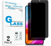 [2-PCS] PRIVACY Tempered Glass Screen Protector for Samsung Galaxy S25 6.2-Inch, Anti-scratch, Anti-fingerprint