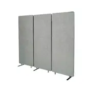 Z I P Acoustic Divider Screen - 3 Panels - 1650x1830x28mm Silver