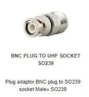 AD240 Plug adaptor BNC plug to SO239 soc