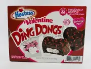 ❤️NEW 1 Case 32 Count Hostess Valentine Ding Dongs Individually Wrapped Heart ❤️