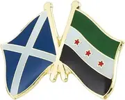 [Pinstant] Scotland Scottish Syria Syrian National Flag Crossed Flags Friendship Love Alliance Allies 1" Enamel Pin, 1 Inch, Enamel, enamel