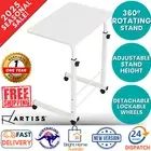 Overbed Table Bedside Mobility Study Medical Space-Saving Detachable Wheels Desk