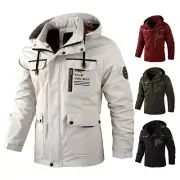 Parka Sports Pockets Zipper Hoodie Coat Windbreaker Outdoor Jacket Coat Jacket +