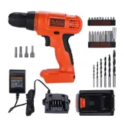 BLACK+DECKER 20V MAX Cordless Drill/Driver + 30 Pc Bits & Drivers Kit (LD120VA)