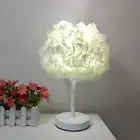 Feather Table Lamp Bedroom Bedside Desk Night Light Living Room Wedding Light