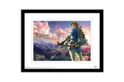 The Legend Of Zelda Breath Of The Wild Framed Print (Blue/Green) (40cm x 30cm)