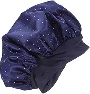 WRITWAA Cute Bonnet for Women Silk Sleeping Cap Rhinestone Adjustable Elastic Perfect for Swimming Shower