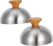 IMIKEYA 2pcs Stainless Steel Burger Cover Lid for Pots and Pans for Melting Cheese High Temperature Cooking for Burgers Skillets and Fry Pans