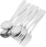 iplusmile 5 Sets Baby Fork Spoon Boys and Girls Dining Tableware Toddler Fork Spoons Training Utensils Smooth Surface Dishwasher Safe