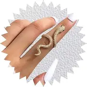 [Inateannal] Punk Snake Rings Open Adjustable Snake Rings Gothic Snake Wrap Ring Gold Snake Finger Ring Vintage Snake Ankle Rings Animal Snake Index Finger Rings