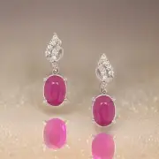 Natural Ruby Diamond Earrings 14k Gold 1.55 TCW Certified $3,050 018663