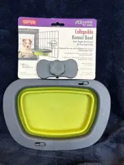 Dexas Collapsible Dog Cat Kennel Bowl Large Grey BPA Free 2.5 Cups, 20 ounces