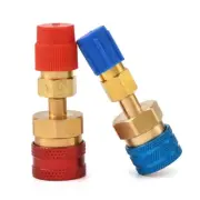 2Pcs Brass Quick Couple Adapter Quick Coupler Connector R1234yf to R134a Adapter