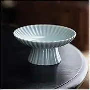 Decorative Bowls Fruit Bowl Countertop Fruit Basket Snack Plate Celadon Fruit Plate Ceramic High-Foot Dessert Plate Living Room Coffee Table Dining Table Snack Plate Fruit Bowl for Kitchen Counter (C