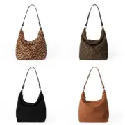 Leopard Crossbody Bag for Women Korean Styles Shoulder Bag Autumn Dumplings Bag