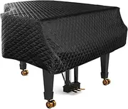 [SUZLAZYR] Grand Piano Full Cover Waterproof Moisture-Proof and Dustproof Cotton Piano Cover Baby Grand Piano Protective Cover Cloth, Black,160cm/62.99inch