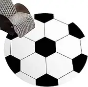 Kids Carpet for Playroom, Anti-Skid Soccer Pattern Crawling Play Mat, Circular Carpet, Machine Washable Soft Mat for Bedroom Reading Corner Dorm