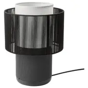 SYMFONISK speaker lamp w Wi-Fi, textile shade, black