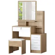 ALFORDSON Dressing Table Stool Set Makeup Mirror Vanity Desk Cabinet Wood