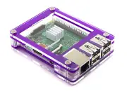 C4Labs Zebra case for Raspberry Pi 3B+,3,i2, B+ and 2B w/Power Cord - Purple