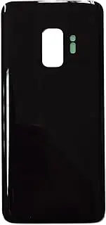 Smartex® Back Cover Glass Compatible with Samsung Galaxy S9 (G960) - Big Hole, Glass Back Replacement (Black)