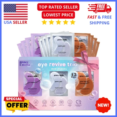 Under Eye Patches 12 Pairs – Vegan Dark Circle & Puffiness Treatment Masks