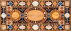 Dining Table Top with Heritage Art Rectangle Marble Patio Table for Garden Decor