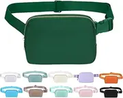 Lulu Bag for Women Men with Adjustable Strap，Fanny Pack Lemon Dupes are Everywhere, Waterproof Crossbody Fashion Waist Bag for Workout Hiking Running Travel (Dark Green)