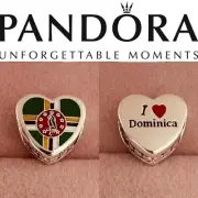 Pandora Authentic Dominica Exclusive Flag Heart Charm