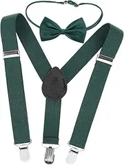 [FOMIYES] 1 Set Adjustable Bow Tie and Suspenders for Boys Fashionable Elastic Suspenders for Pants Tuxedo and Casual Wear Strong Construction Easy Matching Accessories