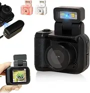 Mini Retro Keychain Camera – Pocket-Sized Fun with Vintage Flair, 2025 Mini Digital Camera Keychain with 6 Filters, 1.44 Inch Hd Screen Small Cameras, for Travel (Black-32GB)