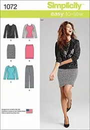 Simplicity Sewing Pattern 1072 Misses Knit Pants Tops Skirt Size 16-24