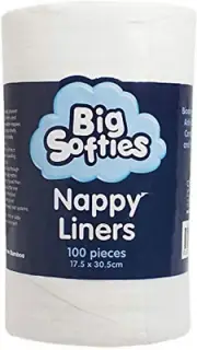 Big Softies Bamboo Nappy Liners, White, 100 Count