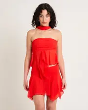 Daphony Chiffon Wrap Top