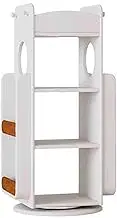 Rotating Bookshelf Tower, Solid Wood Rotating Bookshelf Floor Standing Bookcase Storage Rack for Bedroom, Kids Room, Living Room, Home Office(Color3,48x48x109cm)
