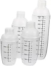 Cabilock 4pcs Plastic Cocktail Shaker with Scale Bar Shaker for Milk Tea Cocktails More Leak Drink Mixer for Bartending Enthusiasts