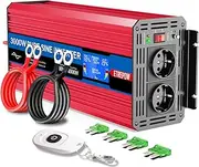 ETREPOW 3000 W / 6000 W 12 V to 230 V Pure Sine Wave Power Inverter Pure Sine Wave Power Solar Inverter with 2 EU Sockets, Wireless Remote Control, LCD Screen