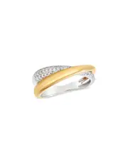 Bloomingdale's Fine Collection Diamond Crossover Ring in 14K Yellow & White Gold, 0.20 tcw