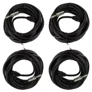 4Pcs 25FT XLR 3-Pin Male Cable to 6.35mm 1/4" Stereo Mono Shielded Cables Cord