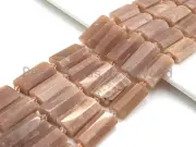 High Quality Natural Peach Moonstone Pillow Shape Beads, Natural Moonstone