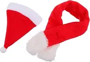 Happyyami 1 Set Christmas Theme Pet Hat and Scarf Set Soft Plush Pet Accessories for Dogs and Cats Festive Holiday Costume for Christmas Celebrations