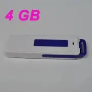 UR08 USB 2.0 Rechargeable Flash Drive Voice Recorder - Blue (4GB)