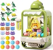 Eohemeral Dinosaur Claw Machine Arcade Game, Kids Electronic Toy with Music, Includes 10 Plush Toys & 12 Dinosaur Accessories, Age 3+