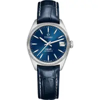 在飛比找PChome24h購物優惠-TITONI 梅花錶 宇宙系列經典復刻機械錶-藍x33.5m