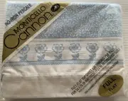 Lovely Vtg Cannon Monticello Full Flat Sheet NIP Memoirs Blue White Floral
