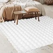 Marlow Floor Rug, Fluffy Fur Area Rug, Ultra Soft Carpet, Plush Shaggy Faux Rabbit Luxury Fur, for Bedroom, Living Room, Home Decor Comfortable Breathable Skin-Friendly, 22MM Pile, 160CMX120CM