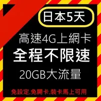 在飛比找Yahoo!奇摩拍賣優惠-每日出貨 日本上網 5天20GB 免設定 隨插即用 全台首發